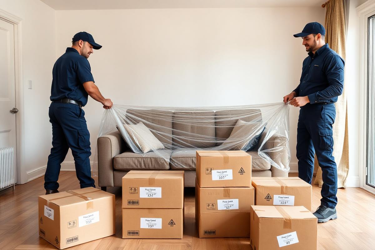 Taşınma öncesi profesyonel paketleme yapan ekip